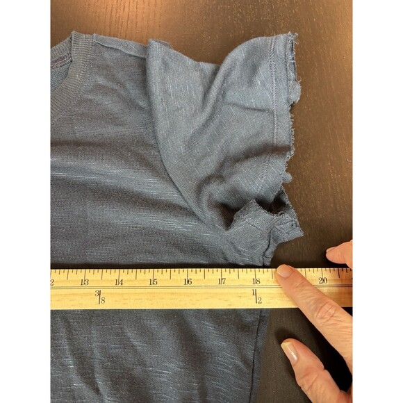 Paige Brielle Tee Shirt Dress Navy Blue Small Drawstring Waist Flutter Sleeve - Picture 8 of 12